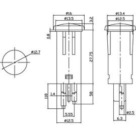 INDICATOR / WARNING LIGHT, PANEL MOUNT 12VOLT COLOR (10 PACK, GREEN)