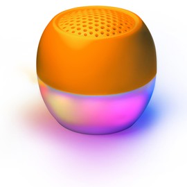 Boompods Portable Mini Bluetooth Speaker with Lights - Sustainable Soundflare, Loud Wireless Outdoor Party Speakers, IPX6 Waterproof Shower Speaker - Orange