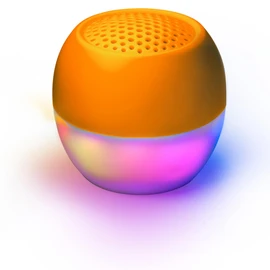 Boompods Portable Mini Bluetooth Speaker with Lights - Sustainable Soundflare, Loud Wireless Outdoor Party Speakers, IPX6 Waterproof Shower Speaker - Orange
