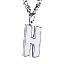 GoldChic Jewerly Baseball Initial H Pendant Necklace, Hip Hop Necklace with Gold Chain For Men