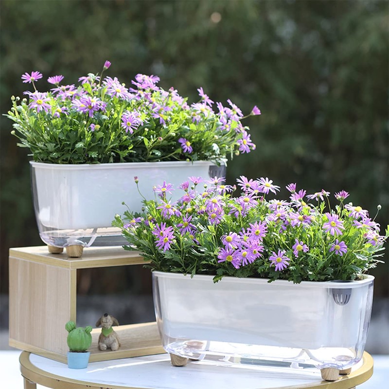 5 Pack Rectangular Planter 11.8 x 4.6 in Self Watering