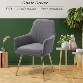 TIANSHU Dining Chair Slipcover, Removable, Washable and Non-Slip Living Chair Cover (Chair Cover, Light Gray)