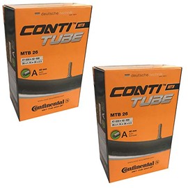 Continental 26" x 1.75-2.5 Mountain Bike Inner Tube - Schrader 40mm Valve (Set of 2),Black