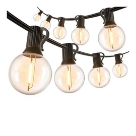 LumeGen 100ft G40 String Light with 50 E12 Sockets, 0.5W LED Bulbs, 20AWG SJWT Wire, 2700K Warm White, ETL Listed, IP44 Wet Rated, Patio Lights