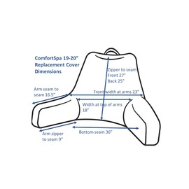 ComfortSpa Reading Pillow Replacement Cover for 19 inch Back Rest Pillow, Polyester Velour Machine Wash and Dry (Cream)