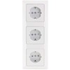 Milos 3-Way Socket Flush-Mounted White 3x Sockets with Increased Touch