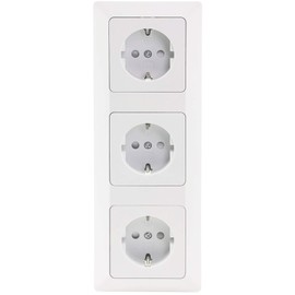 Milos 3-Way Socket Flush-Mounted White 3x Sockets with Increased Touch Protection Clamp Connection Matt White