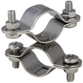Pack of 5 Pipe Clamps Double with Swivel Diameter 25 mm - Stainless Steel A2 AISI 304