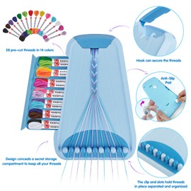 TingingYuli Arts and Crafts for Children Aged 8-12 Years, Friendship Bracelet Making Set for Girls, Jewellery Making Set, Christmas Gifts for Children Aged 6-12 Years (Light Blue)