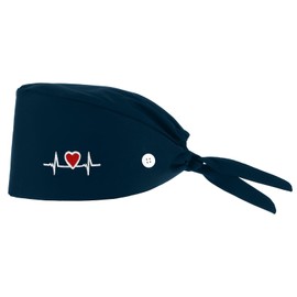 Lusofie Surgical Cap Fabric Adjustable Work Hat with Buttons Surgical Caps Nurse Hat Sweatband Cotton Chef's Hat Ponytail Holder Scrub Hat Women Men