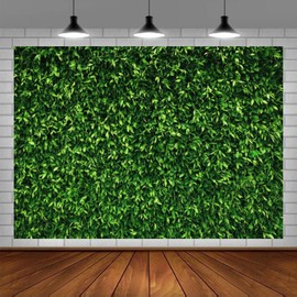 Polyester 10x8ft Spring Green Leaves Nature Photography Backdrop Green Leaves Wall Background for Birthday Wedding Safari Bday Dinosaur Baby Shower Party Decors Banner Portrait Shoot Photo Booth Props