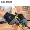 [Vgo...] Men's Mechanic Gloves, Work Gloves, Handle, Cowhide Leather, Shockproof,