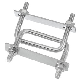 PATIKIL Square U-Bolts, M8x60x60mm Square Bend U-Bolt 304 Stainless Steel Pole U Bolt with Nut Plate Washer for Boat Trailer Camping Sailboat, Pack of 2