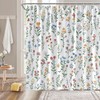 Floral Plant Shower Curtain Rustic Wildflower Retro Herbs Leaves Nature