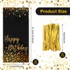 50Pcs Happy Birthday Bags Black Candy Bags Plastic Party Treat