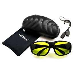 MCWlaser Laser Safety Glasses 190-440 & 780-900nm, 900-1100nm, 10600nm Typical for 355nm 405nm 808nm 810nm 980nm 1064nm 1085nm 10600nm Absorption Type EP-17 Type 9
