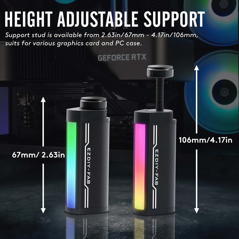 EZDIY-FAB GPU Support Bracket,5V 3PIN ARGB Graphics Card GPU Brace