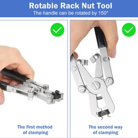 Rotable Cage Nut Tool, Cage Nut Insertion/Removal Tool on The Front, Side and Top for IT and Data Center Rack Deployment, Cabinet, Patch Panel, Server Shelves Fixing, for Cage Nut of M4 M5 M6 M8 M10