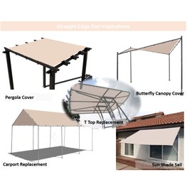 Alion Home Waterproof Rectangle Sun Shade Sail Straight Edge Canopy Cover with Grommet for Pergola Patio Gazebo Carport Outdoor Car Tent (8' x 10', Beige Tan)