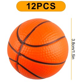Lotsdonxia 12 Pcs Mini Foam Squeeze Balls Small Portable Stress Relief Ball Set Soft Anti-Stress Toys for Children & Adults Parties and Daily Use (Basketball)