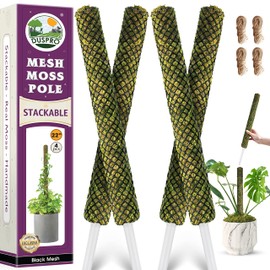 DUSPRO Stackable Mesh Moss Pole for Plants Monstera Potted Plant Stakes for Indoor Plants Extendable Plant Pole Moss Sticks for Plants Climbing Vine Supporting Monstera Trellis 4Pack 71''