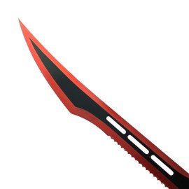 Tactical Master 24 Inch Decorative Stainless Steel Machete with Nylon Carrier – Chinese Dao Style Fixed Blade for Camping, Outdoor Activities, Collections, and Gifts - Red-93