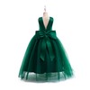 Glamulice Emerald Green Flower Girl Dress Satin Bridesmaid Long A