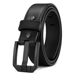 YOETEY Genuine Leather Gun Belt for Men Concealed Carry - 1.5" Width with 1mm Core Heavy Duty Work Belt for CCW Carry