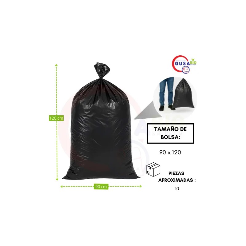 1 Kg Bolsa Negra Para Basura Ecolgica 90x120