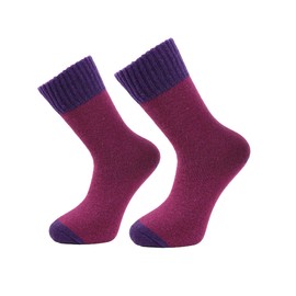 Merino Wool 2.4 TOG Thermal Hiking Socks - Thick, Warm, Moisture-Wicking Boot Socks for Winter, Running & Outdoors (UK, Alpha, One Size, Regular, Regular, 1, Purple)
