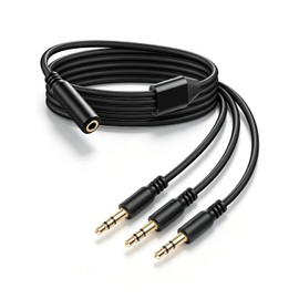 RIIEYOCA 3.5mm Splitter Audio Cable 1/8 TRS Stereo Y Splitter Cable,3.5 mm Femal to 3 * 3.5mm Male Audio Splitter Cable for Phone,Computer,MP3,Earphone,Only Suitable for Switching 1m