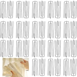40pcs Pinch Pleat Curtain Hooks, Curtain Hooks, Pencil Pleat Curtain Hooks, Metal Curtain Hooks, for Window/Door/Shower/Living Room/RV Curtains(Stainless Steel)