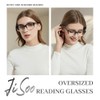JiSoo Oversized Reading Glasses for Women 2.25, Stylish Designer Readers