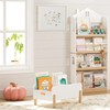 UTEX Montessori Bookshelf for Toddlers, Wooden Book Caddy with Adjustable