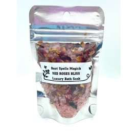 bliss RED ROSE BLISS Organic Luxury Mineral Bath Soak /Red Rose Petals/Rose Oil