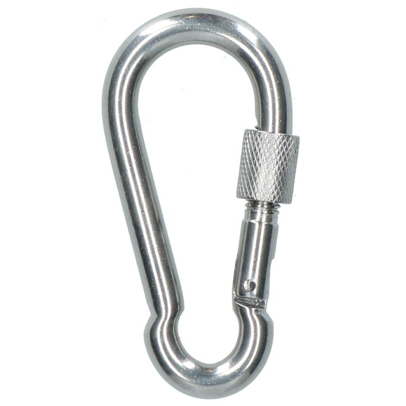 2 x Carabina Carbine Hook with Screw Gate 8mm MARINE