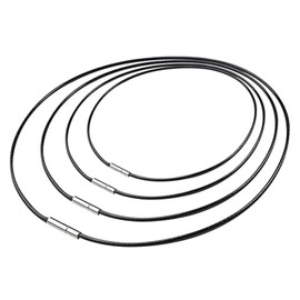 MUYAPAY 4 Pieces Leather Cord Necklace with Adjustable Knot Clasp Chain Men and Women Leather Faux Leather Necklace Leather Rope Chain for Pendant Charm (40-55 cm)