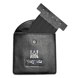 UK EMPIRE GROUP Masonic Regalia Pocket Jewel Holder/Hanger (Medium) Black Leather | Freemason jewelry Case/Pad