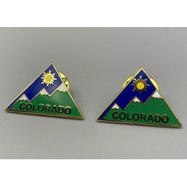 Vintage 2x LOT 90s Boulder Mountains Slopes Resort Hiking Ski Lapel Bag Hat Pin