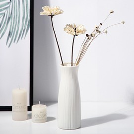 White Ceramic Vase Minimalist Style Suitable for Modern Home Decoration Living Room Dining Table Centerpiece Perfect for Home Wedding Birthday Gift Giving