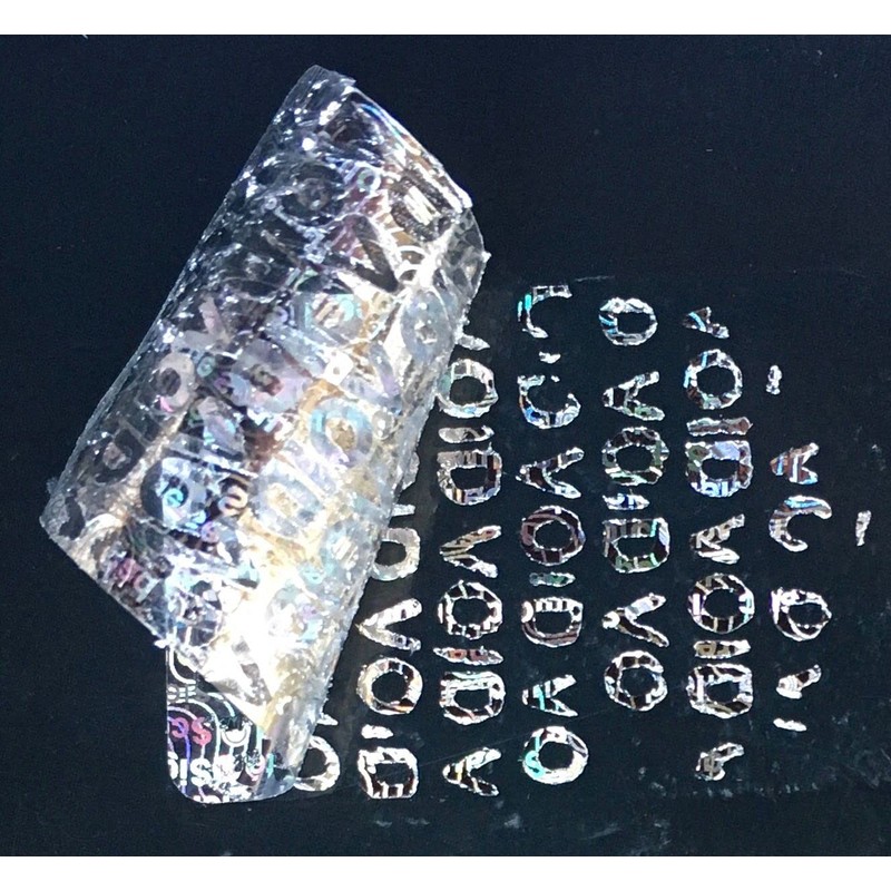 Multilingual Silver Hologram Security Labels Stickers X 150 with Void