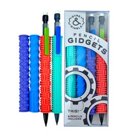 Gyre & Gimble Pencil Gidgets – Textured Silicone Pencil Sleeve for Quiet Fidgeting – Transform Your Mechanical Pencil into a Sensory ADHD Tool for Kids and Adults – 4 Sleeves & 2 Pencils