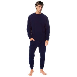 Nikaro Men's Ultra-Soft Fleece Lounge Set Hooded or Crew Neck Sweatshirt & Jogger Bottoms (XL) Crew Set