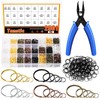 Tanstic 2500Pcs Double Jump Rings Split Jump Ring Double Closed Jump Ring Double Loop Jump Rings with Split Ring Pliers for DIY Necklace Bracelet Keychain Craft