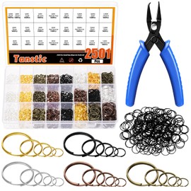 Tanstic 2500Pcs Double Jump Rings Split Jump Ring Double Closed Jump Ring Double Loop Jump Rings with Split Ring Pliers for DIY Necklace Bracelet Keychain Craft