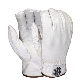 ATERET 12 Pairs XX-Large Heavy Duty Buffalo Safety Leather Work Gloves - Para-Aramid Lining, Keystone Thumb, Gunn Cut, Level 3 Protection