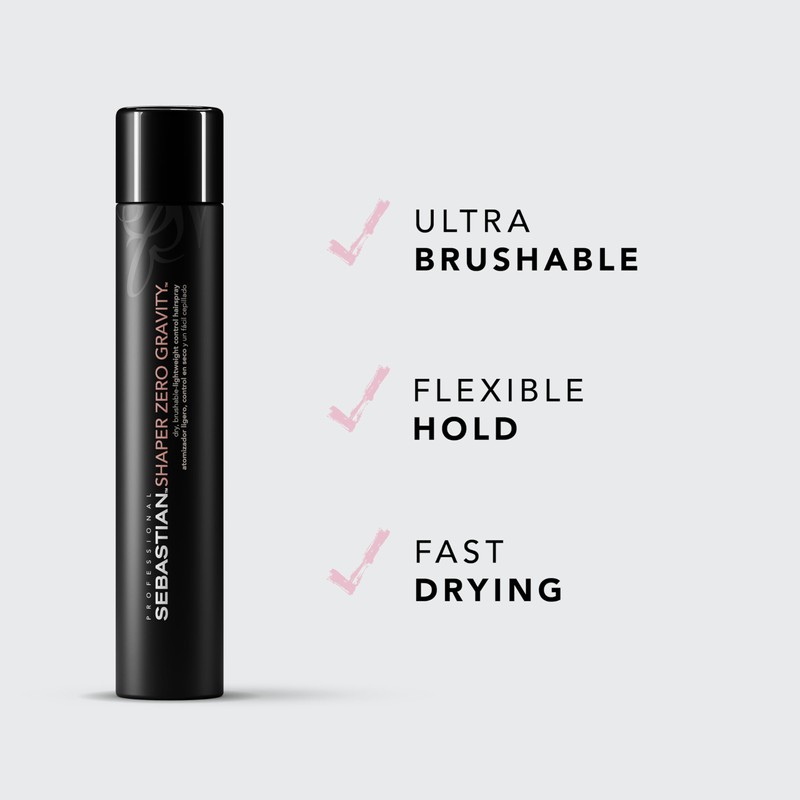 Sebastian Professional Shaper Zero Gravity Hairspray | Brushable-Lightweight, Flexible Hold