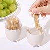White Magnetic Toothpick Holder, Toothpick Storage Box Large Capacity Transparent