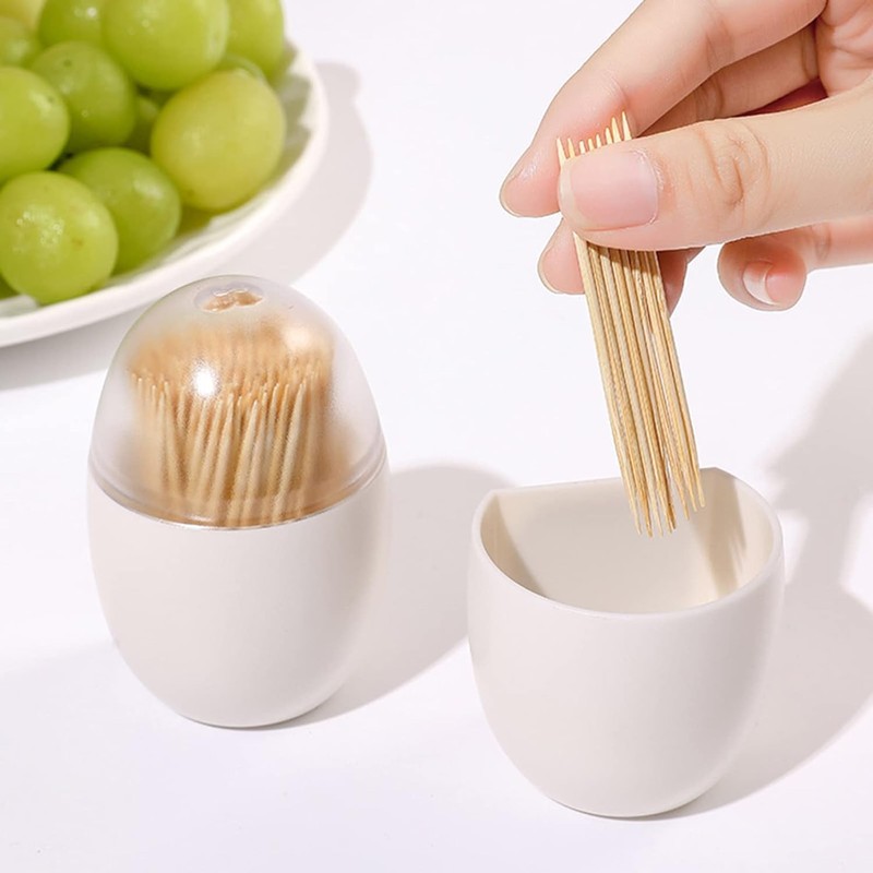 White Magnetic Toothpick Holder, Toothpick Storage Box Large Capacity Transparent