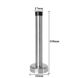 Door Stop, 6 Inch Door Stopper, Extra Long Door Stop Wall Mounted with Sound Dampening Rubber Tip, Brushed Nickel Stainless Steel Doorstops Wall Protector for Skirtings, Silver